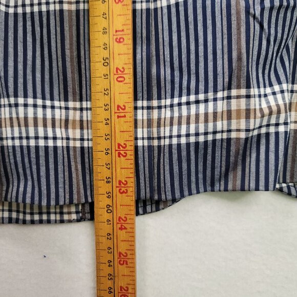 Pendleton Womens Navy Brown Plaid 2 Button Pockets Blazer Size 16 Academia - Picture 12 of 14